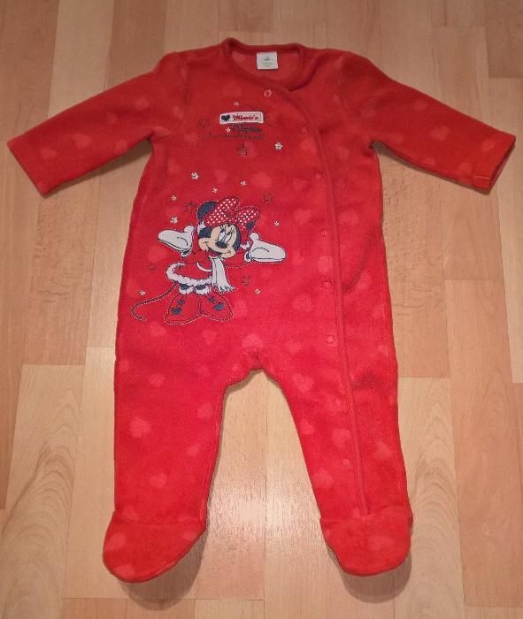 DISNEY_ciepły pajac 3-6 M_62-68 cm_MINNIE_pajacyk_polar_Święta