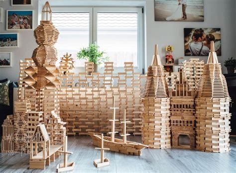 KAPLA Blocos de construção de madeira 1000 peças em uma caixa de madei