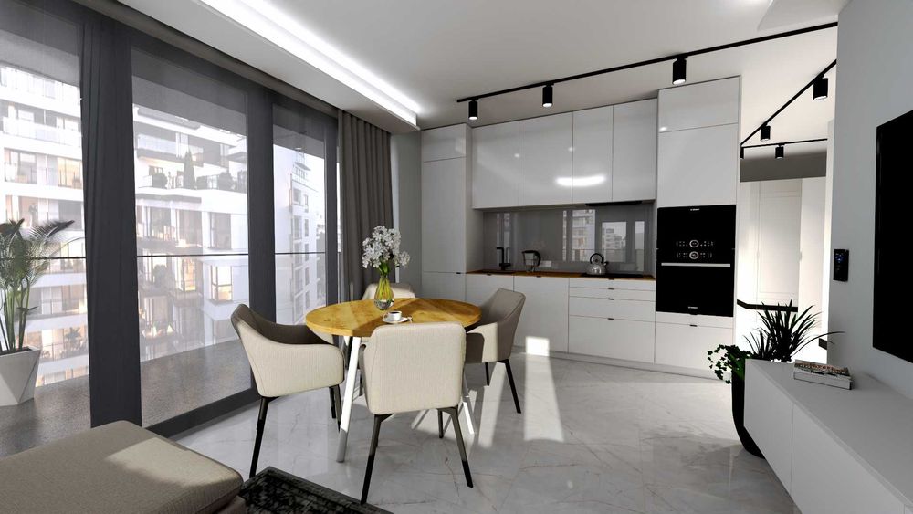 Projekt wnętrza TANIO wizualizacja mieszkania