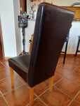 4x Cadeiras sala pele genuína castanha