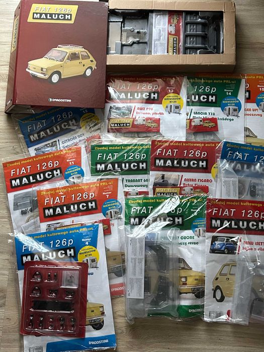DeAgostini FIAT 126p Maluch 1: 8 kompl. nr 1-15 segregator cały silnik