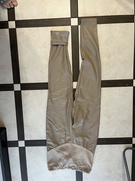 Лосини для вагітних шкіряні, на хутрі, штани