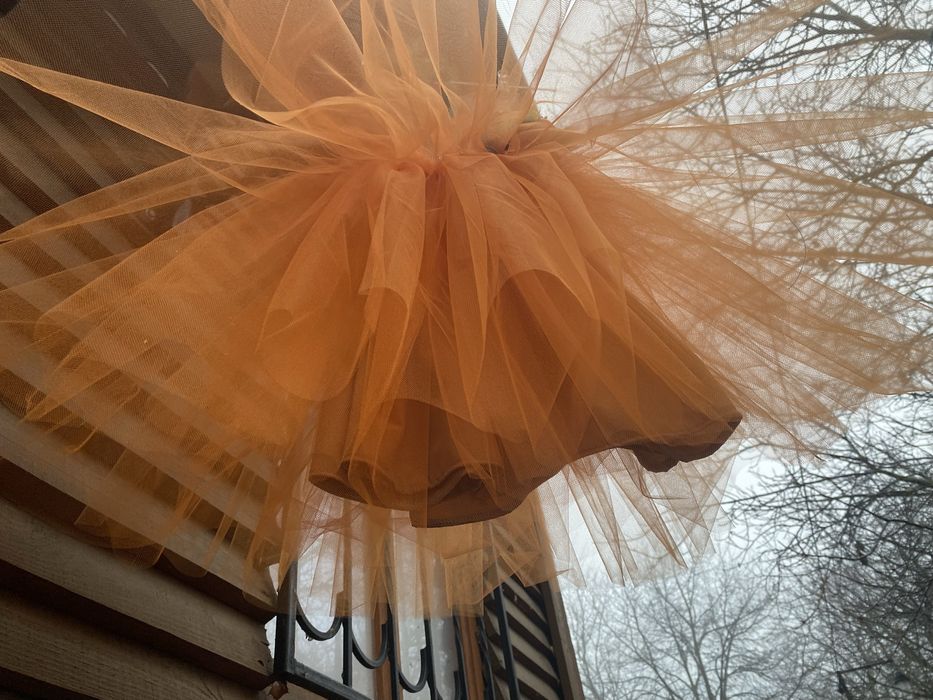 Сукня костюм мандаринка яскрава новорічна апельсин помаранчева коротка