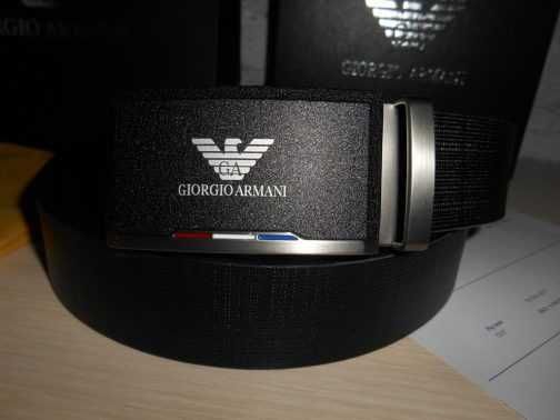 Emporio Armani Męski pasek firmowy, skóra naturalna 215