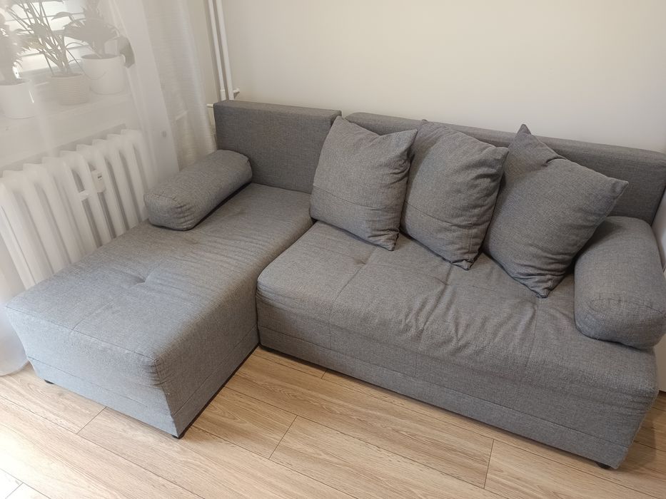 Kanapa sofa rozkładana 2 części szara
