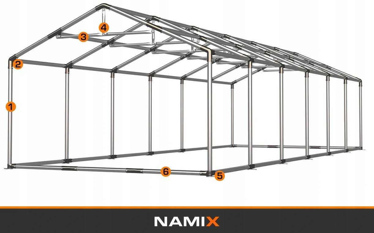 Namiot GRAND 5x12m magazynowy handlowy wiata garaż WZMOCNIONY PVC 560g