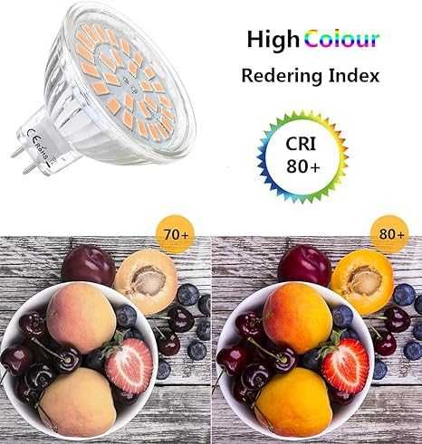 10 żarówek LED MR16 GU5.3 ciepła biel 5W 50 W, 3000 K, 450 lm 458