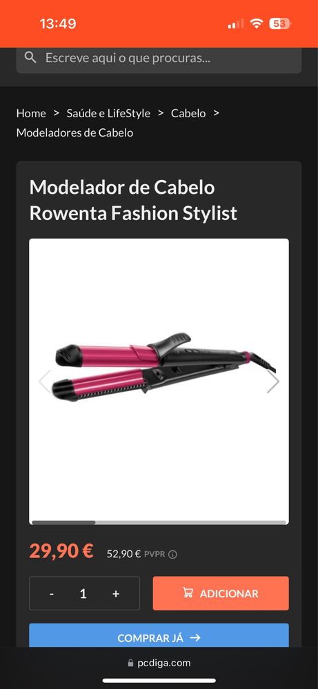 Modelador de cabelo Rowenta