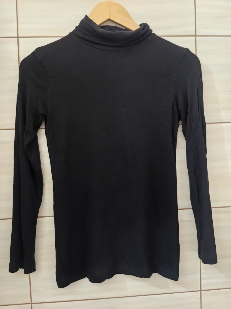 Wiskozowy czarny golf basic H&M S
