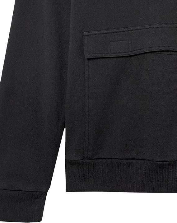 Męski Anorak GOODTHREADS Heritag Wash Lekka Frotte Bawełna Czarny XXL