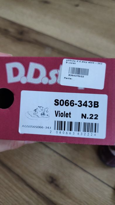 Buty przejściowe wiosenne DD Step fiolet rozmiar 22