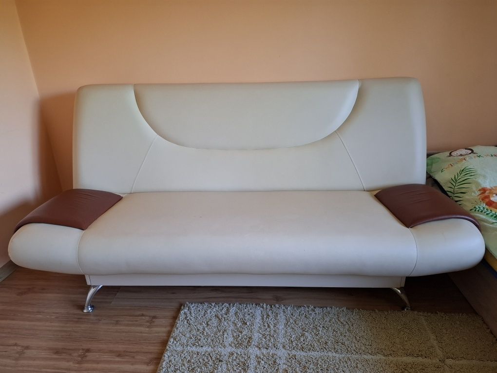 Komplet wypoczynkowy wersalka + 2 fotele EKOSKÓRA