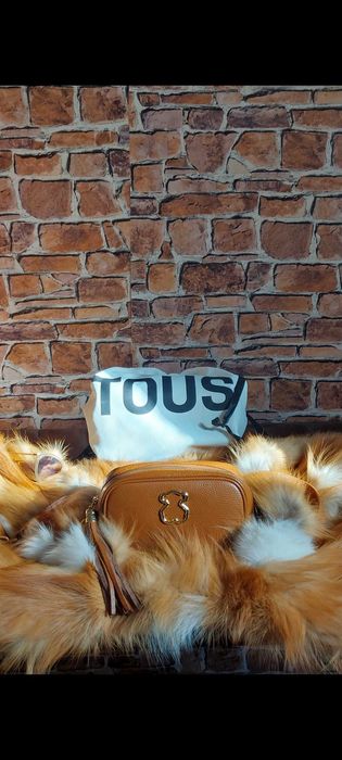Torebka skórzana "Miś"Tous w kolorze jasnego brązu