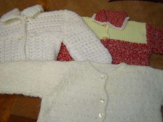 conjunto de 3 casacos de lã 0 meses novos