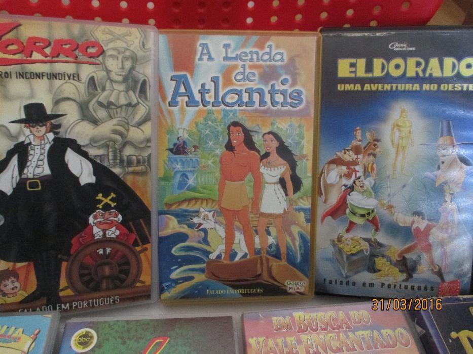 7 cassetes VHS de desenhos animados