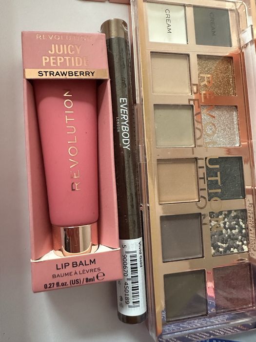 Zestaw kosmetyków nowych revolution rimmel everybody onlybio fluff itp