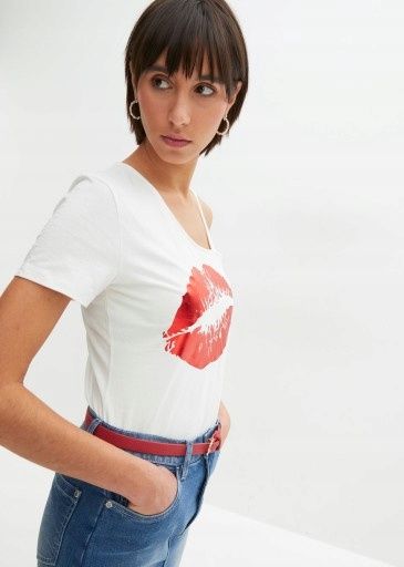 B.P.C t-shirt asymetryczny z nadrukiem r.48/50