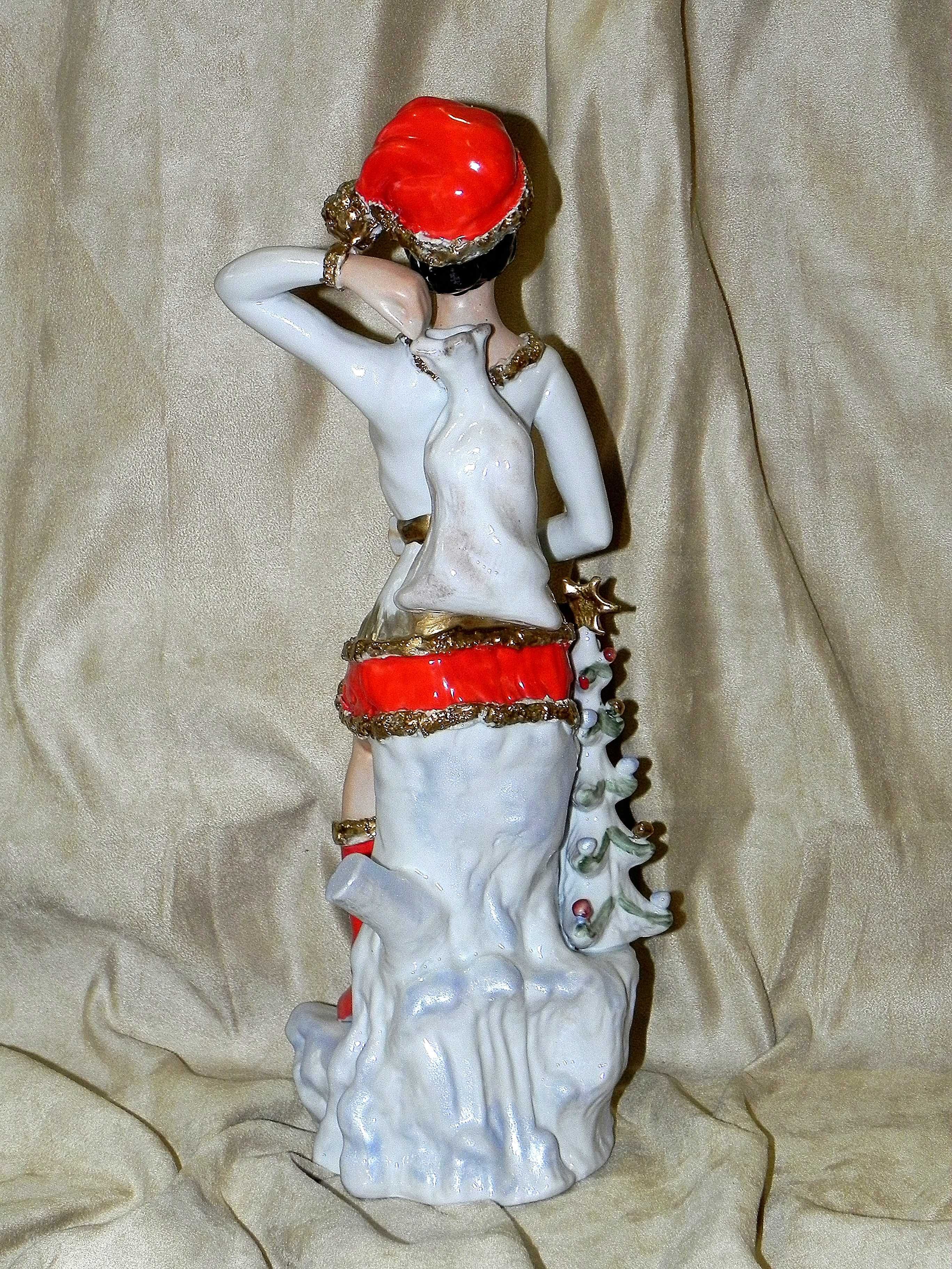 Porcelana na święta, Mikołaj, Śnieżynka, ozdoba świąteczna 40cm