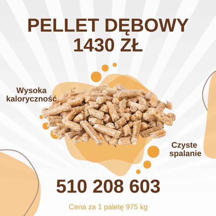 Pellet dębowy 975 kg paleta dostawa