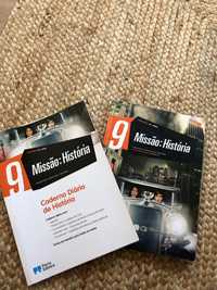 Livro "Missão: História" 9 ano e caderno de atividades