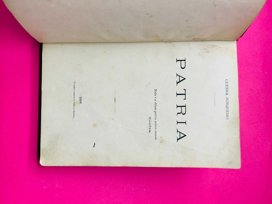 PÁTRIA - Guerra Junqueiro - MUITO RARO (1ª Edição)