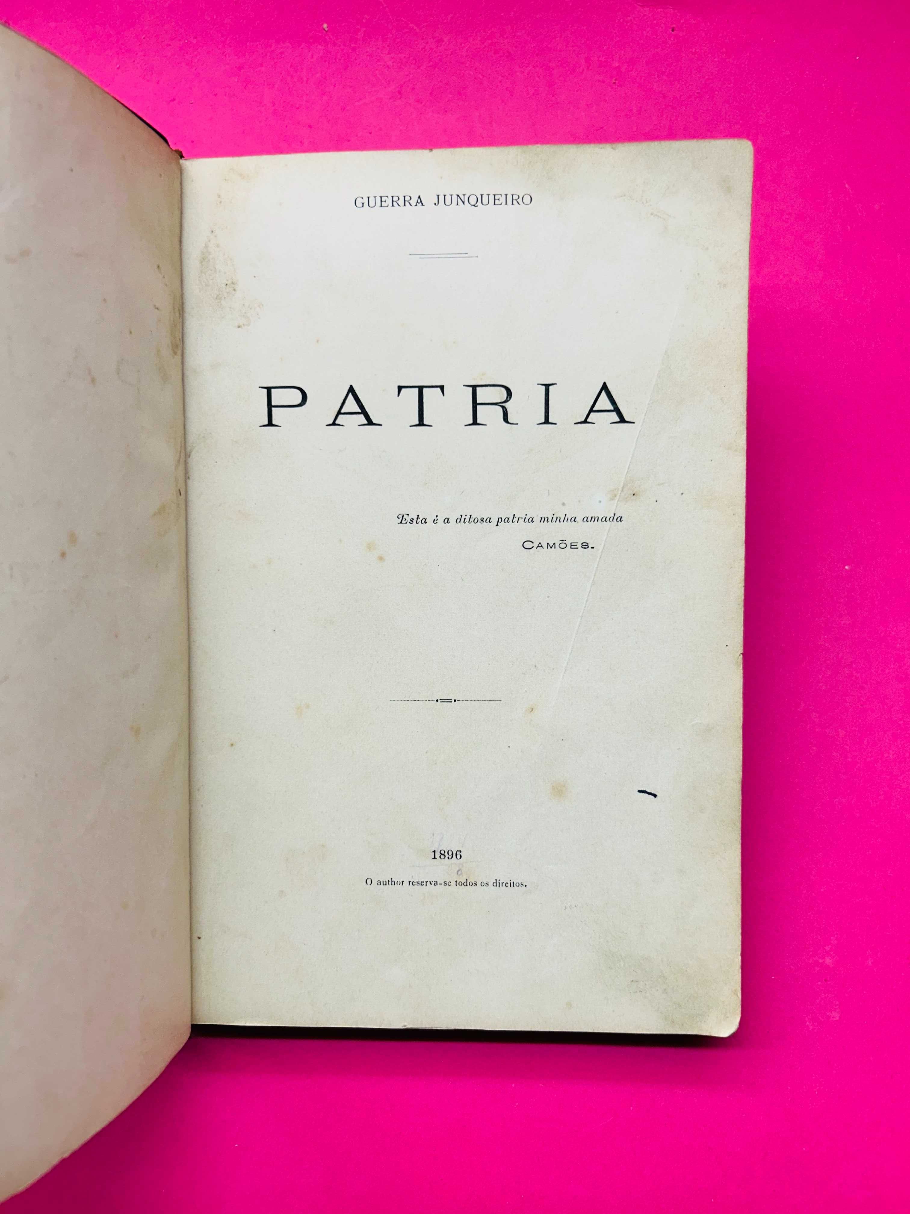 PÁTRIA - Guerra Junqueiro - MUITO RARO (1ª Edição)