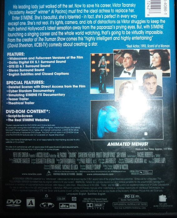 filmy Al Pacino DVD Simone, Serpico, Glengarry, justice, po angielsku