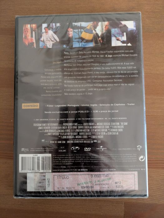 NOVO e SELADO DVD " O Jogo " 1997