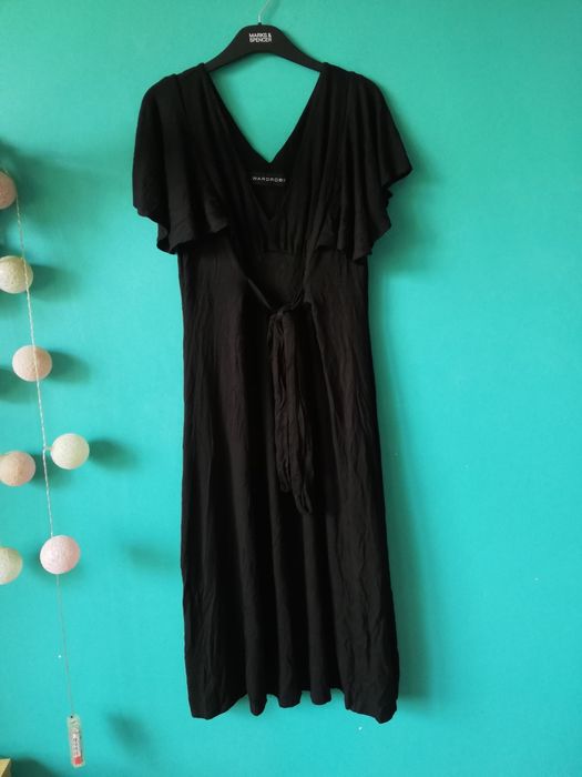 Czarna sukienka ciążowa do karmienia Wardrobe XXXL nietoperz
