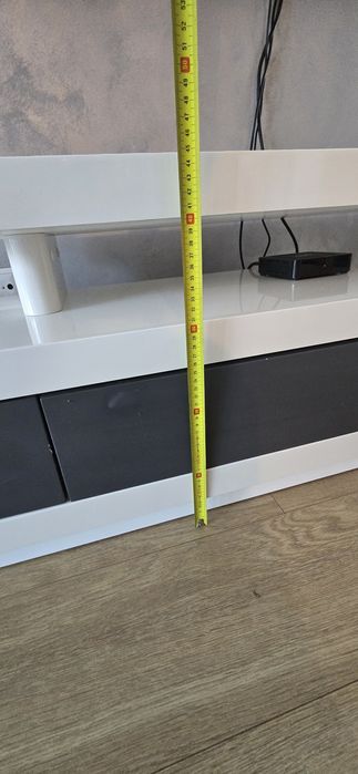 Nowoczesna Szafka RTV pod TV wysoki połysk biało szara antracyt