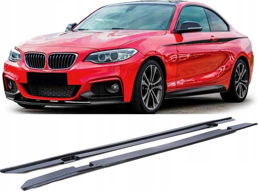 Dokładki Listwy Progowe BMW F22 F23 CZARNY POŁYSK