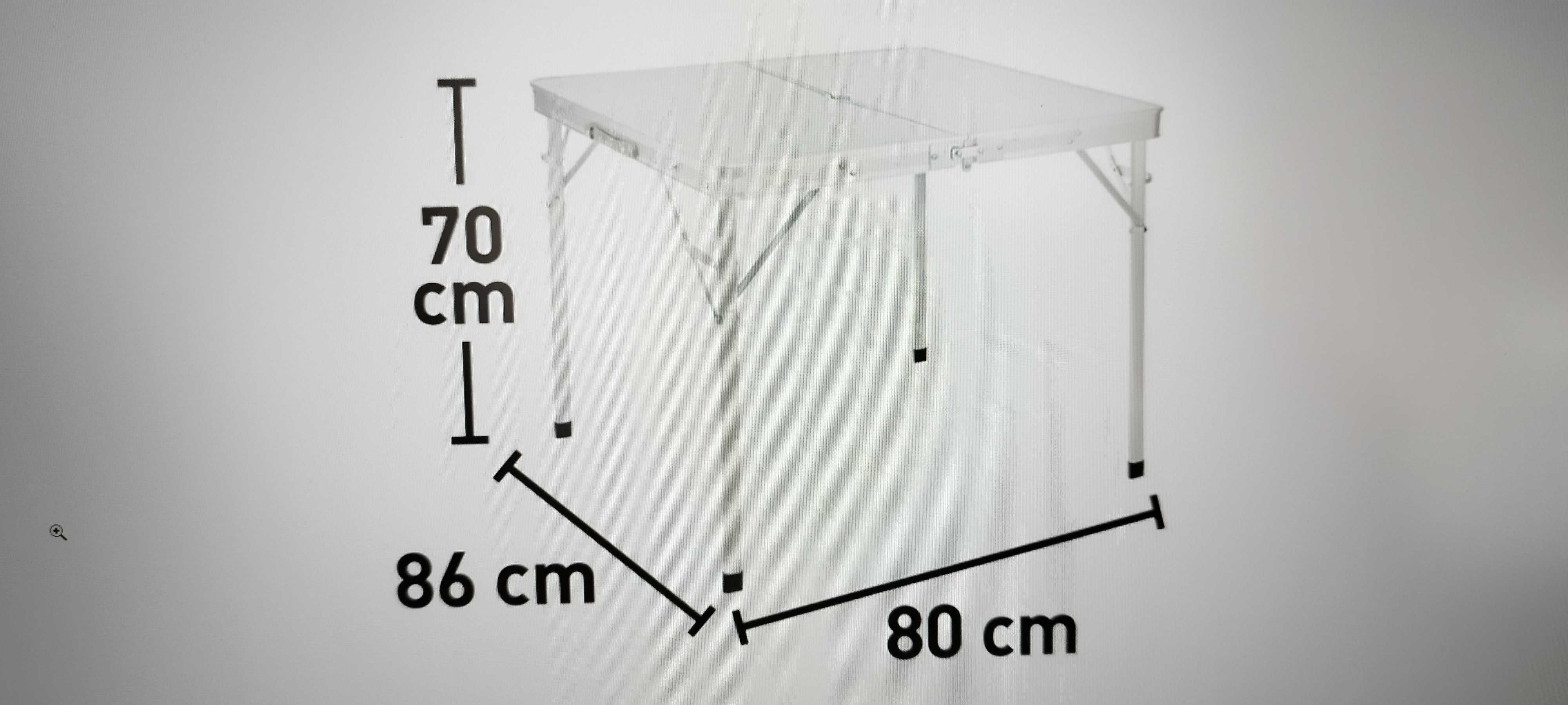 Stolik siedziska kampingowy aluminiowy składany 86 x 80 x 70 cm Arinos