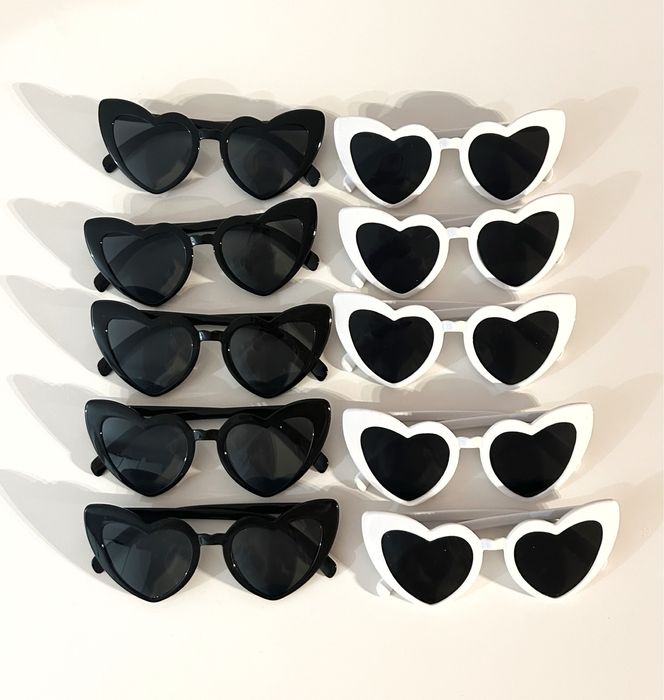 Okulary serca przeciwsłoneczne 10 szt. ślub