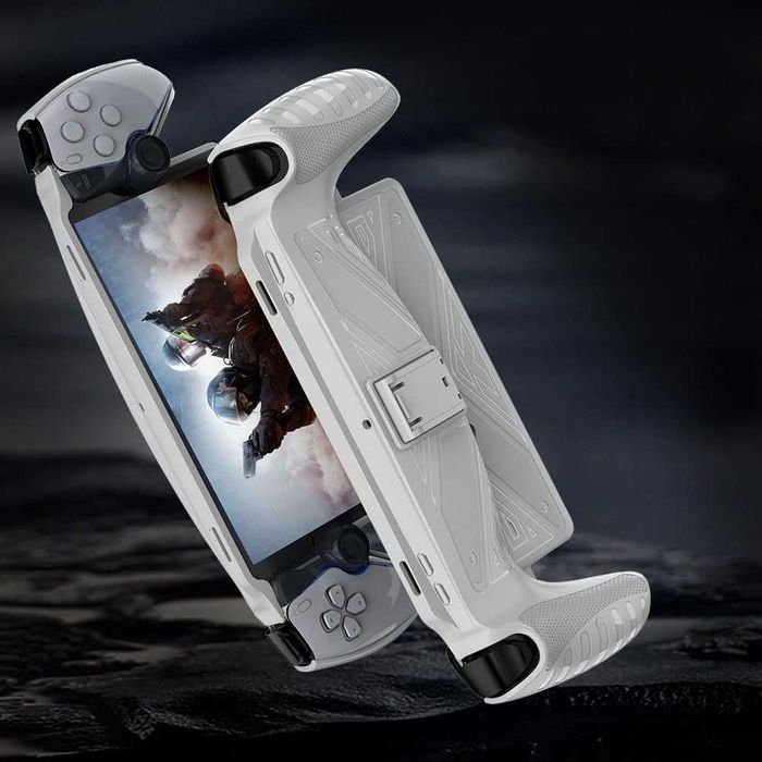 Etui Ochronne TPU ze Stojakiem do PS5 Portal Ergonomiczny Uchwyt Białe