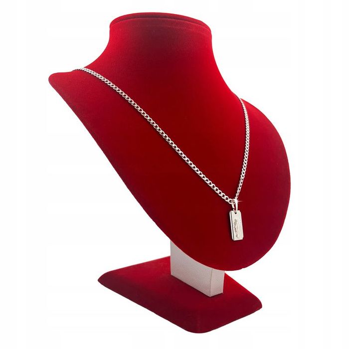 Srebrny Naszyjnik Pancerka + Medalik Matka Boska Cudowna Pr. 925 + Gra