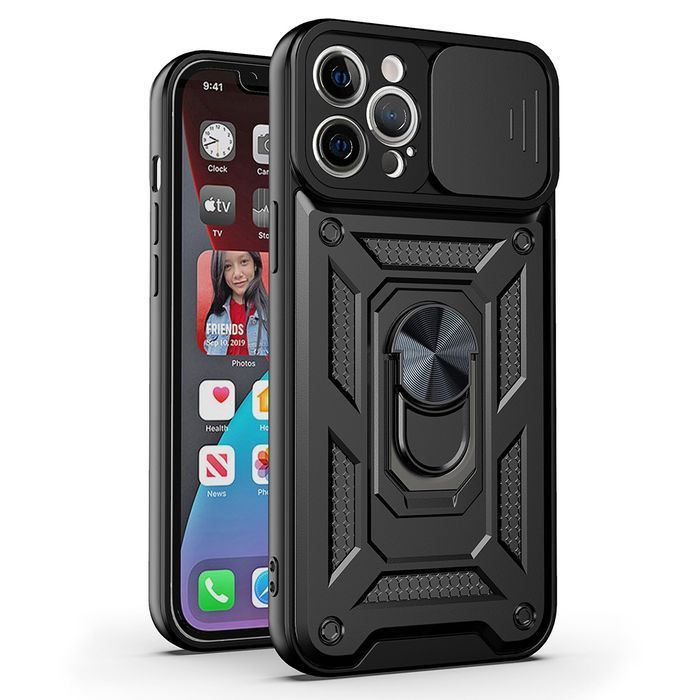 Slide Camera Armor Case Do Motorola Edge 50 Fusion 5G Czarny