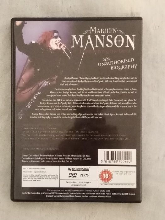 dvd RARO-Marilyn Manson demystifying the devil