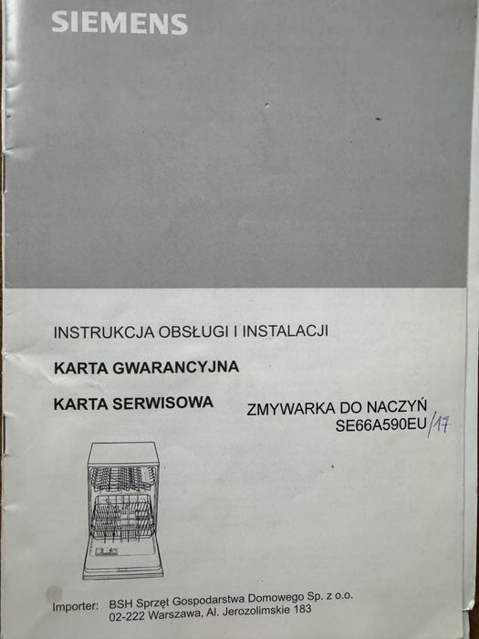 Kosz dolny do zmywarki SIEMENS SE66A590EU/17 60 cm