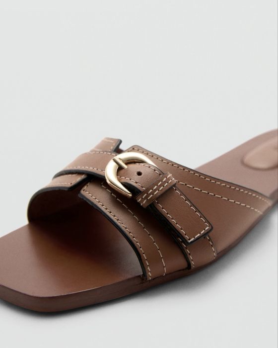 Тапки/шльопанці Mango шкіряні