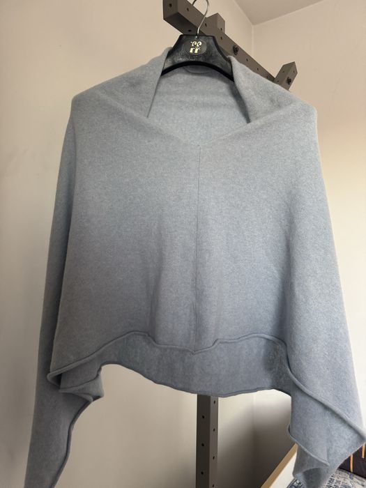 Ponczo 100% kaszmir baby blue