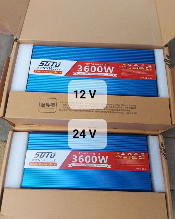 Інвертор 12 V, 24 V чистий синус 3кВт, 3,6кВт, перетворювач, SUTU