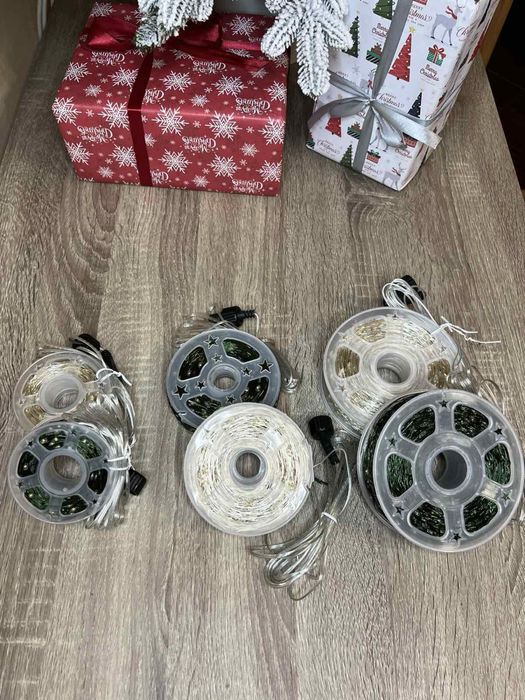 РОСА/ЛАПА/МІШУРА гірлянда  (тепле / холодне біле світло)