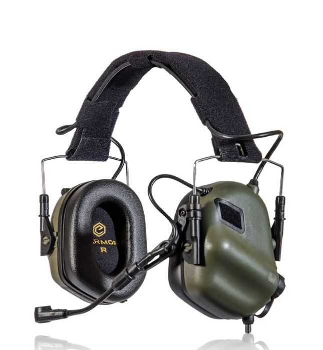 Тактичні навушники Earmor M32 + кріплення на військовий шолом, ліхтар