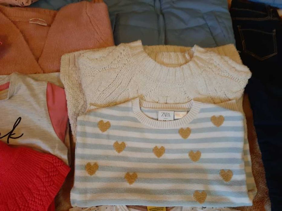 Ubrania po domu 98/104 kurtka leginsy koszulki sukienki sweterki swetr