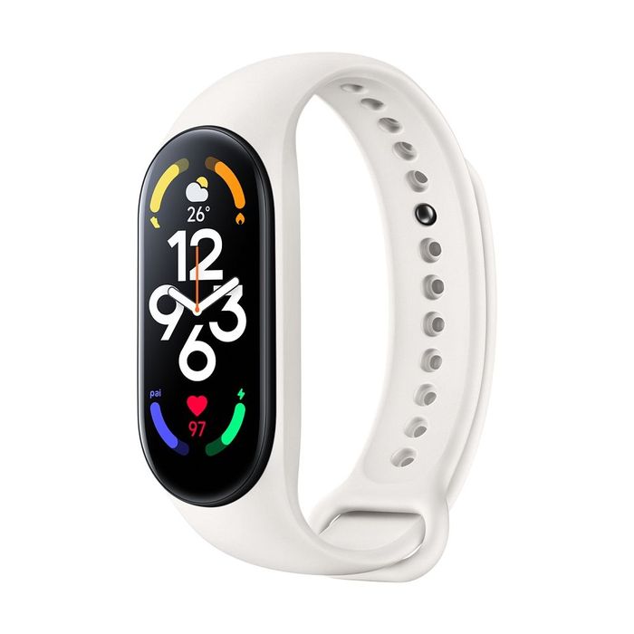 Pasek silikonowy do XIAOMI Mi Band 5 / 6 / 7 kremowy (11)