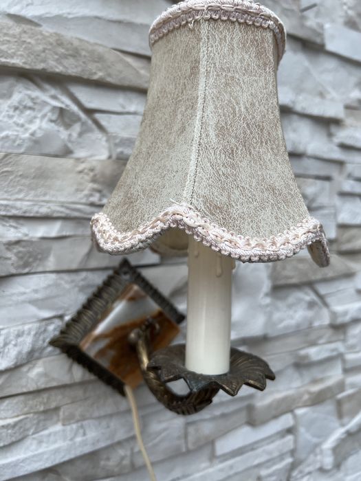 Stary kinkiet kamień mosiądz lampka w pelni sprawna