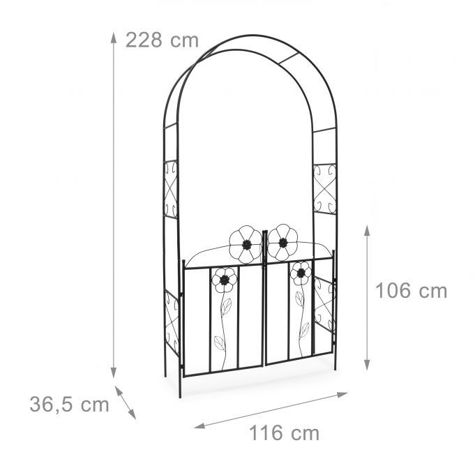 Żelazna pergola z bramką