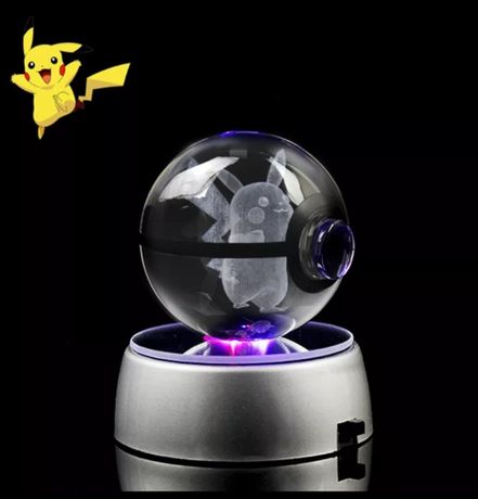 Pokemon Pikachu pokeball kryształowa kula lampka