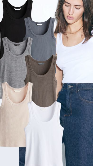 Базова майка в рубчик від H&M нова модель базовий топ h&m