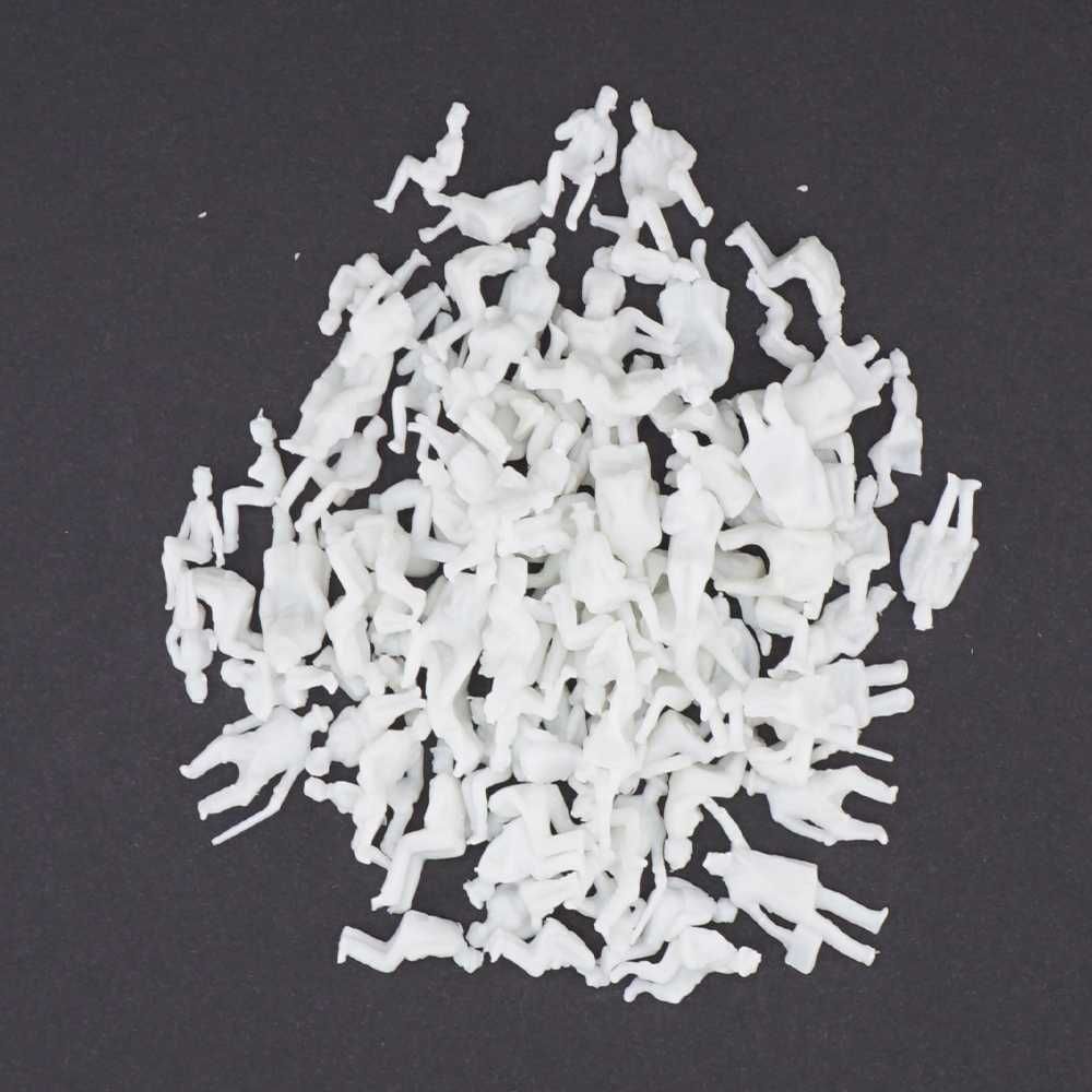 Figurki białe H0 siedzące - 15-19mm - 100 szt. Figurki do malowania